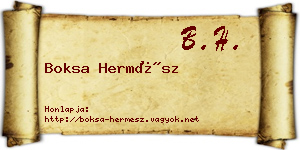 Boksa Hermész névjegykártya